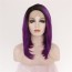 Short Wigs 1B Purple Colored Ombre Straight Human Remy Hair 8A grade Brazilian Hair Wig for sale at humanbraidinghair.com