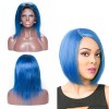 Боб парик 1B голубого цвета, омбре прямые натуральные волосы Remy 11A класса, бразильский парик