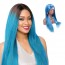 100 Human Hair Wigs Blue Colored Straight Human Virgin Hair 8A grade Brazilian Hair Wig for sale at humanbraidinghair.com