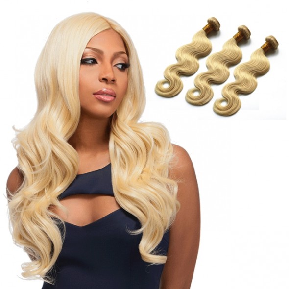 Best Brazilian Weave 8A grade #613 Body wave Blonde weave Products bundles 3 4pcs/lot for sale at humanbraidinghair.com