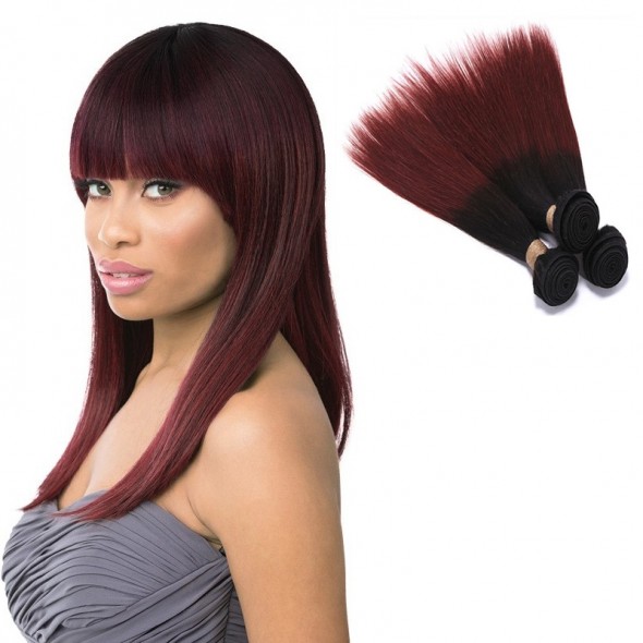 Best Hair Extensions 8A grade Brazilian Hair 1B 99J two Tone Ombre Straight Hair weave Products bundles 3 4pcs/lot for sale at humanbraidinghair.com
