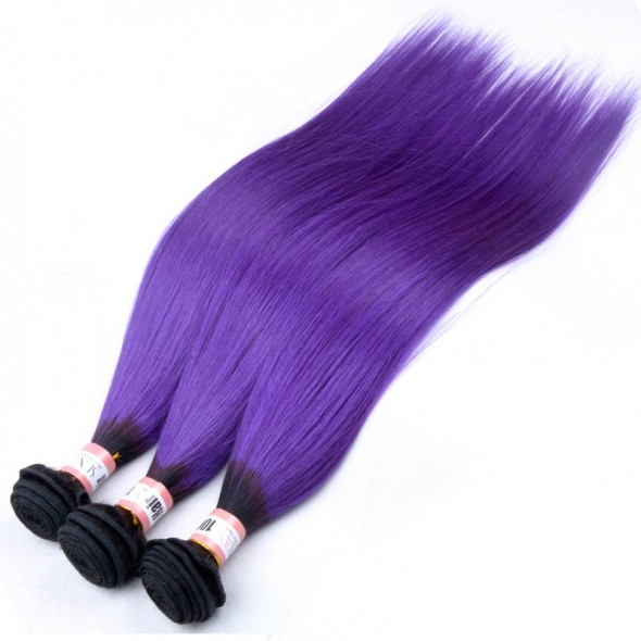 Cheap Hair Extensions 8A grade Brazilian Hair 1B Purple two Tone Ombre Straight Hair weave Products bundles 3 4pcs/lot for sale at humanbraidinghair.com