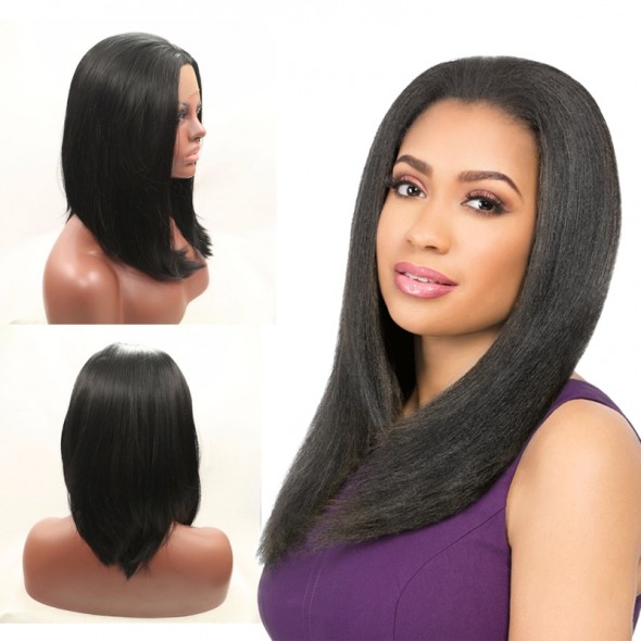 cheap wigs for sale #1B Colored Straight Human Remy Hair 8A grade Brazilian Hair Wig for sale at humanbraidinghair.com