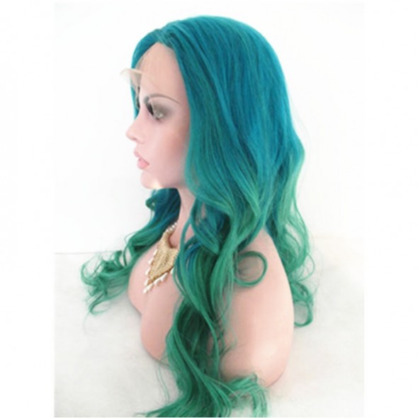 Hair Wigs Green Colored Body Wave Human Remy Hair 8A grade Brazilian Hair Wig for sale at humanbraidinghair.com