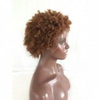 Curly Afro Wig Blonde Colored Afro Kinky Curl Human Virgin Hair 11A grade Brazilian Hair Wig