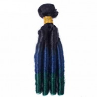 Curly Hair Extensions 11A grade Brazilian Hair 1B Blue Green Three Tone Ombre Aunty Curl Hair weave Products bundles 3 4pcs/lot