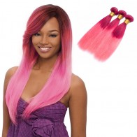 Hair Extensions Online 11A grade Brazilian Hair Red Pink two Tone Ombre Straight Hair weave Products bundles 3 4pcs/lot