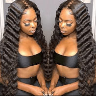 5X5 Hd Lace Closure Human Hair Wig Deep Wave Thick Preplucked Hairline Bleached Knots