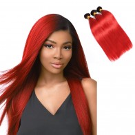 Ombre Hair Extensions 11A grade Brazilian Hair 1B Red two Tone Ombre Straight Hair weave Products bundles 3 4pcs/lot