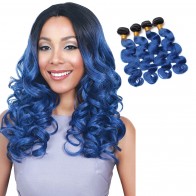 Ombre hair weave 11A grade Brazilian Hair Black Blue two Tone Ombre Body Wave Human Hair weave Products bundles 3 4pcs/lot