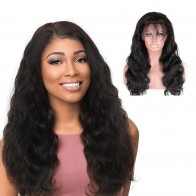 Wig Cap Natural Black Colored Body Wave Human Remy virgin Hair 11A grade Brazilian Hair Wig