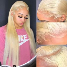 Hd Lace Closure Wigs Hot Selling 5X5 Lace Closure Wig 613 Blonde Color 100% Human Virgin Straight Hair Wigs