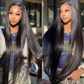 SS HD Lace Frontal Wig 13x4 silky soft 150% density thick human hair lace wigs for black women