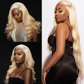 Transparent Lace Wig Best Selling 5X5 Lace Closure Wig 613 Blonde Color 100% Human Virgin Body Wave Hair Wigs