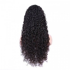 Curly Wigs #1B Colored Kinky Curly Human Virgin Hair 8A grade Brazilian Hair Wig for sale at humanbraidinghair.com