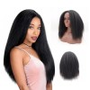Real Human Hair Wigs Natural Black Colored Kinky Straight Human Virgin Hair 11A grade Brazilian Hair Wig