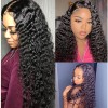 Hd Lace Closure Wigs 6X6 Deep Curly Water Wave Thick Human Hair Lace Wigs Preplucked Hairline Bleached Knots