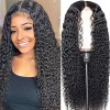 Preplucked Hd Swiss Lace Closure Deep Curly 4X4 Wig Thick Human Hair Hairline Bleached Knots