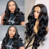 Hd Lace Closure Wigs Wavy 7X7 Body Wave Thick Human Hair 180% Preplucked Hairline Bleached Knots