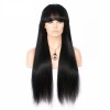Natural Hair Wigs Black Colored Silk Top Straight Human Remy virgin Hair 11A grade Brazilian Hair Wig