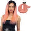 Remy virgin Hair Extensions 11A grade Brazilian Hair 1B pink two Tone Ombre Straight Hair weave Products bundles 3 4pcs/lot