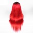 Front Lace Wigs 1B Red Colored Ombre Straight Human Remy Hair 8A grade Brazilian Hair Wig for sale at humanbraidinghair.com