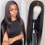 Hd Lace Closure Wigs 7X7 Straight Thick Human Hair 180% Lace Wigs Preplucked Hairline Bleached Knots