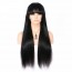 Natural Hair Wigs Black Colored Silk Top Straight Human Remy Hair 8A grade Brazilian Hair Wig for sale at humanbraidinghair.com