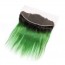 Silk Frontal Closure Ombre Brazilian Hair 1B Light Green Two Tone Colored Straight Human Hair Lace Closure Products for sale at humanbraidinghair.com