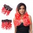 Weave Closure Ombre Brazilian Hair 1B Red two Tone Colored body wave Human Hair Lace Closure Products for sale at humanbraidinghair.com
