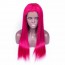 Womens Wigs Fuchsia Colored Straight Human Remy Hair 8A grade Brazilian Hair Wig for sale at humanbraidinghair.com